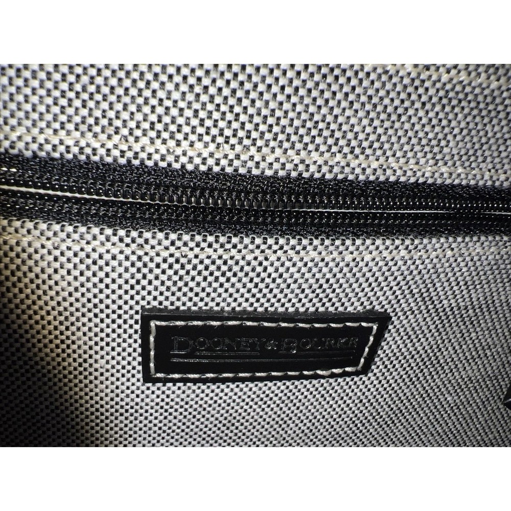 Dooney and Bourke H035C B1 Buckle Satchel Black Trim Grey Purse Canvas Bag EUC - Picture 12 of 14